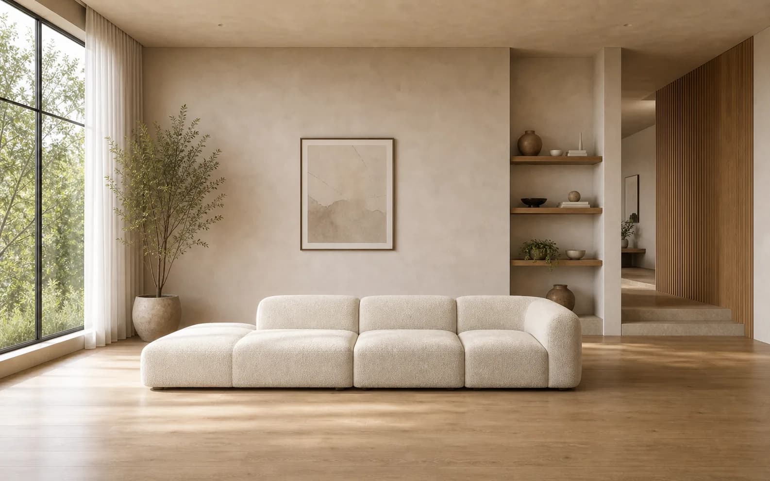 Ivory modular sofa option in the same interior