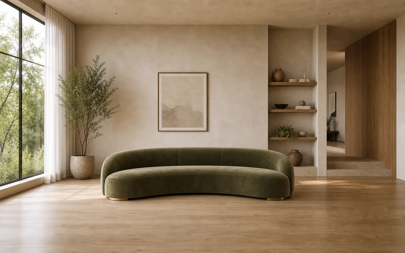 Moss curve sofa option in the same interior